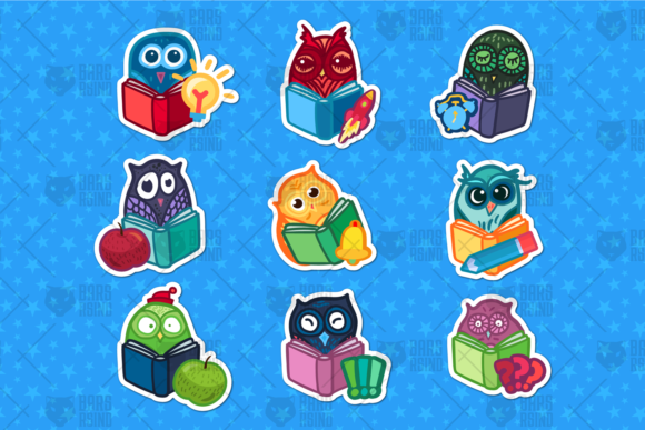School Owls Stickers Set: A Versatile Collection for Creative Projects